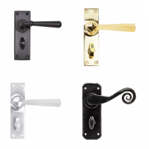 Bathroom Lever Handles on Backplate