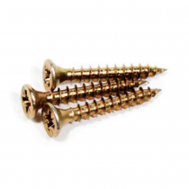 Pozi Countersunk Hardened Zinc/Yellow Woodscrews (Chipboard Screws)