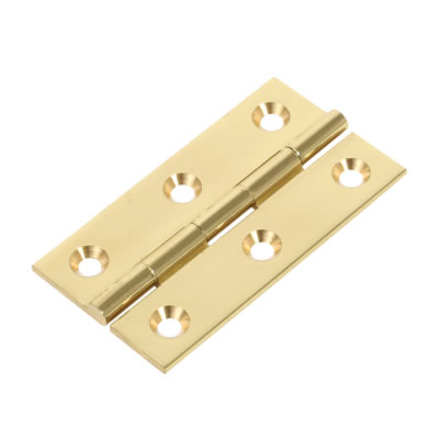 CABINET HINGE 50 X 28 X 1.4MM POLISHED BRASS (PAIR)