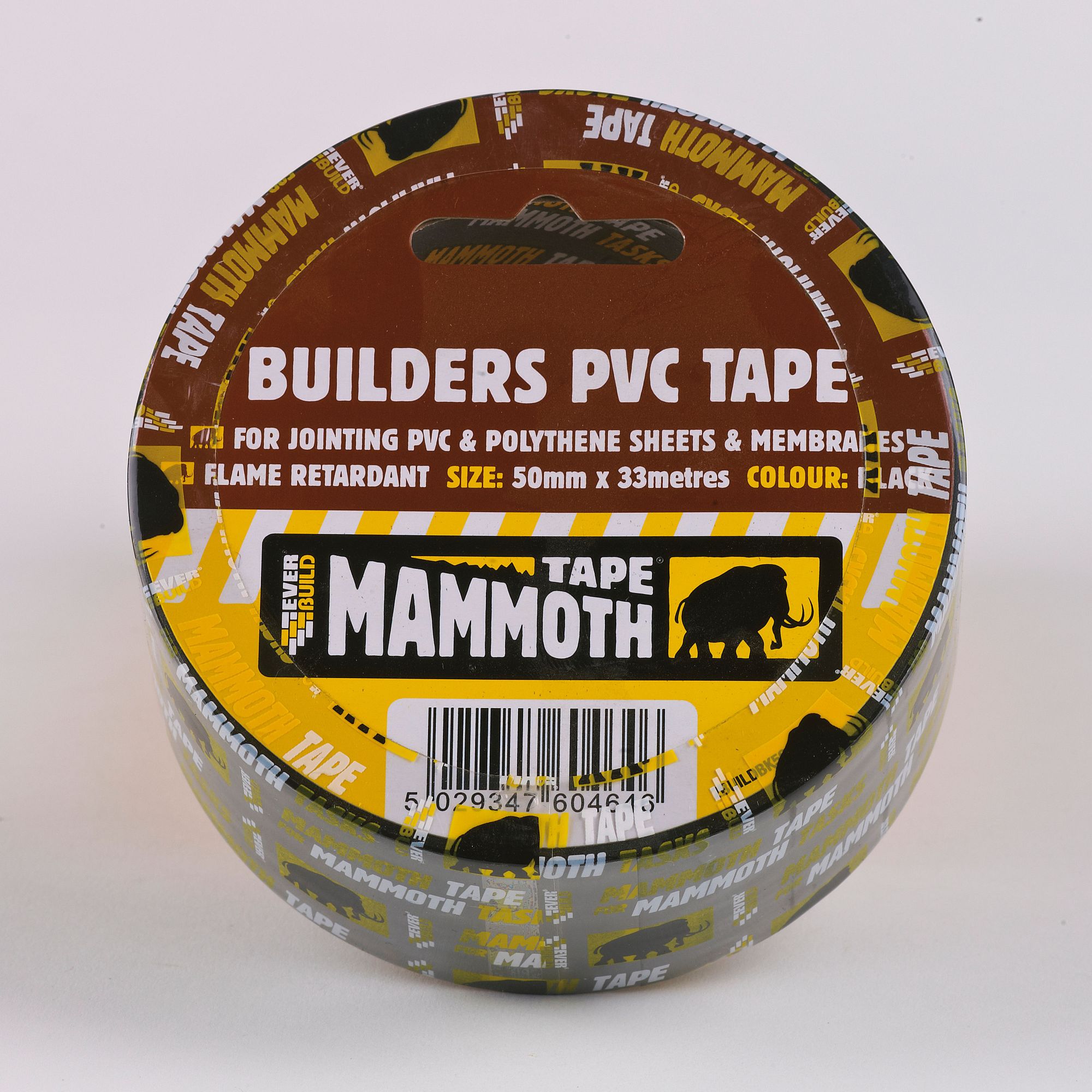 BUILDER'S PVC TAPE 75MM X 33M BLACK