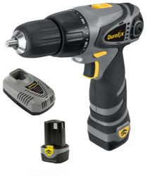 DUROFIX 10.8V DRILL DRIVER KIT (CASE, 2X BATTERIES, CHARGER & DRILL BIT SET)