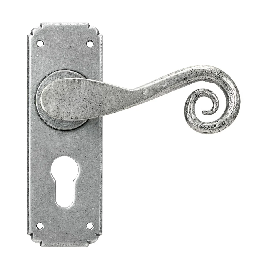 FTA 45592 PEWTER MONKEYTAIL LEVER EURO LOCK SET