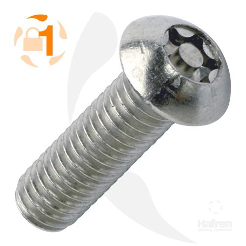 MACHINE SCREW A2 STAINLESS STEEL BUTTON HEAD 6-LOBE PIN M 4 X 20MM