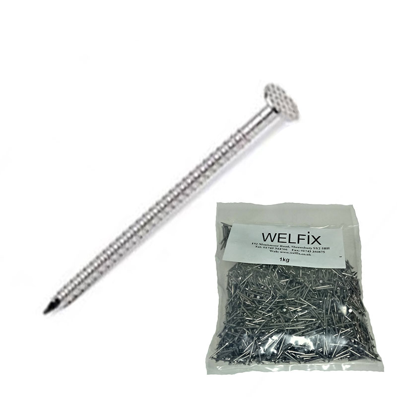 NAILS - STAINLESS STEEL RING SHANK  75 X 3.35MM (1KG BAG)