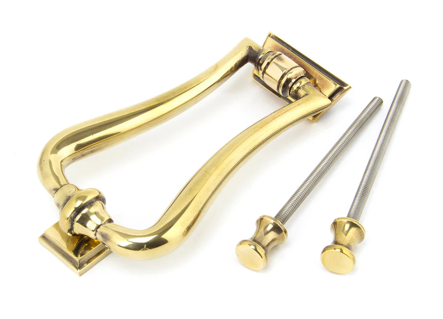 FTA 90028 AGED BRASS SLIMLINE ART DECO DOOR KNOCKER