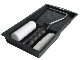 MINI PAINT ROLLER KIT 100MM (4") (TRAY, FRAME, 2X REFILLS)