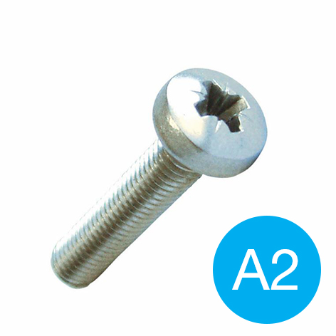 PAN HEAD MACHINE SCREW - POZI A2 STAINLESS STEEL M 5 X  25 