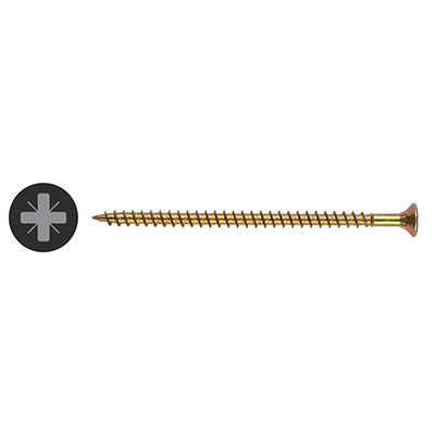 WOODSCREW - ZINC/YELLOW POZI CSK 3.5 X  30MM 