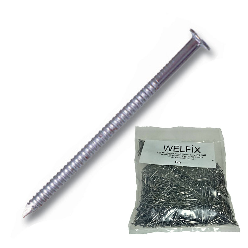 NAILS - BRIGHT ANNULAR RING SHANK 100 X 5.0MM (1KG BAG)