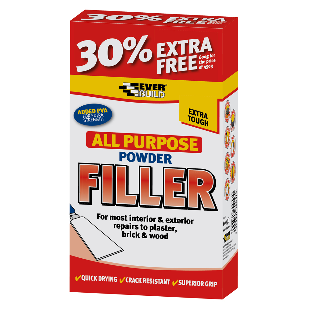 ALL PURPOSE POWDER FILLER 1.5KG (+20 FREE = 1.8KG) WELFIX Fixing Solutions Fast
