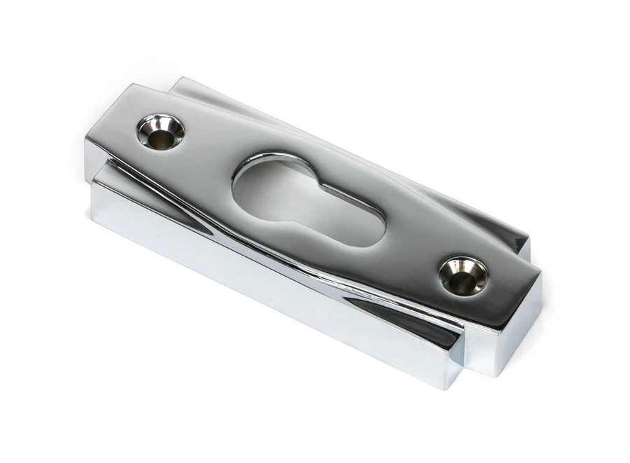 FTA 51200 POLISHED CHROME ART DECO EURO ESCUTCHEON (SET)
