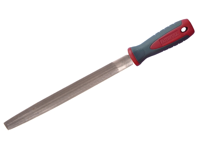 ENGINEERS HAND FILE (WITH SOFT GRIP HANDLE) HALF-ROUND SECOND CUT 200MM (8")