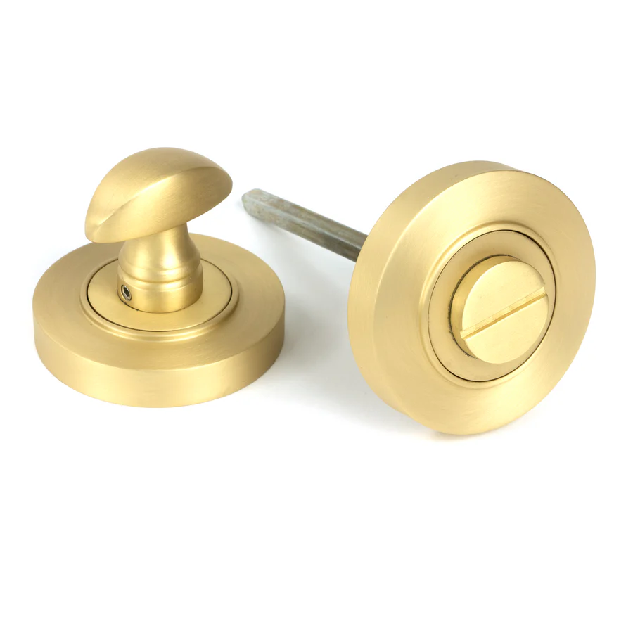 FTA 50880 SATIN BRASS ROUND THUMBTURN SET (PLAIN)