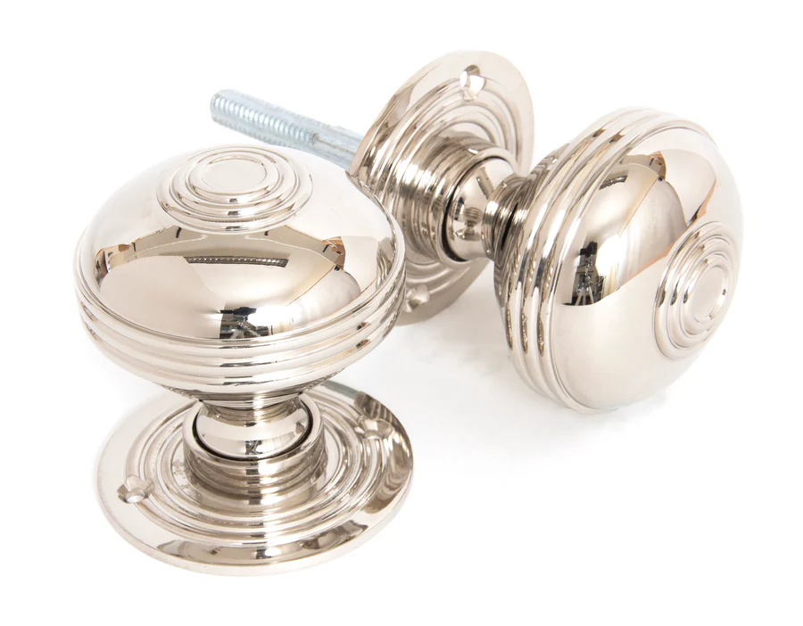 FTA 83856 POLISHED NICKEL 63MM PRESTBURY MORTICE/RIM KNOB SET