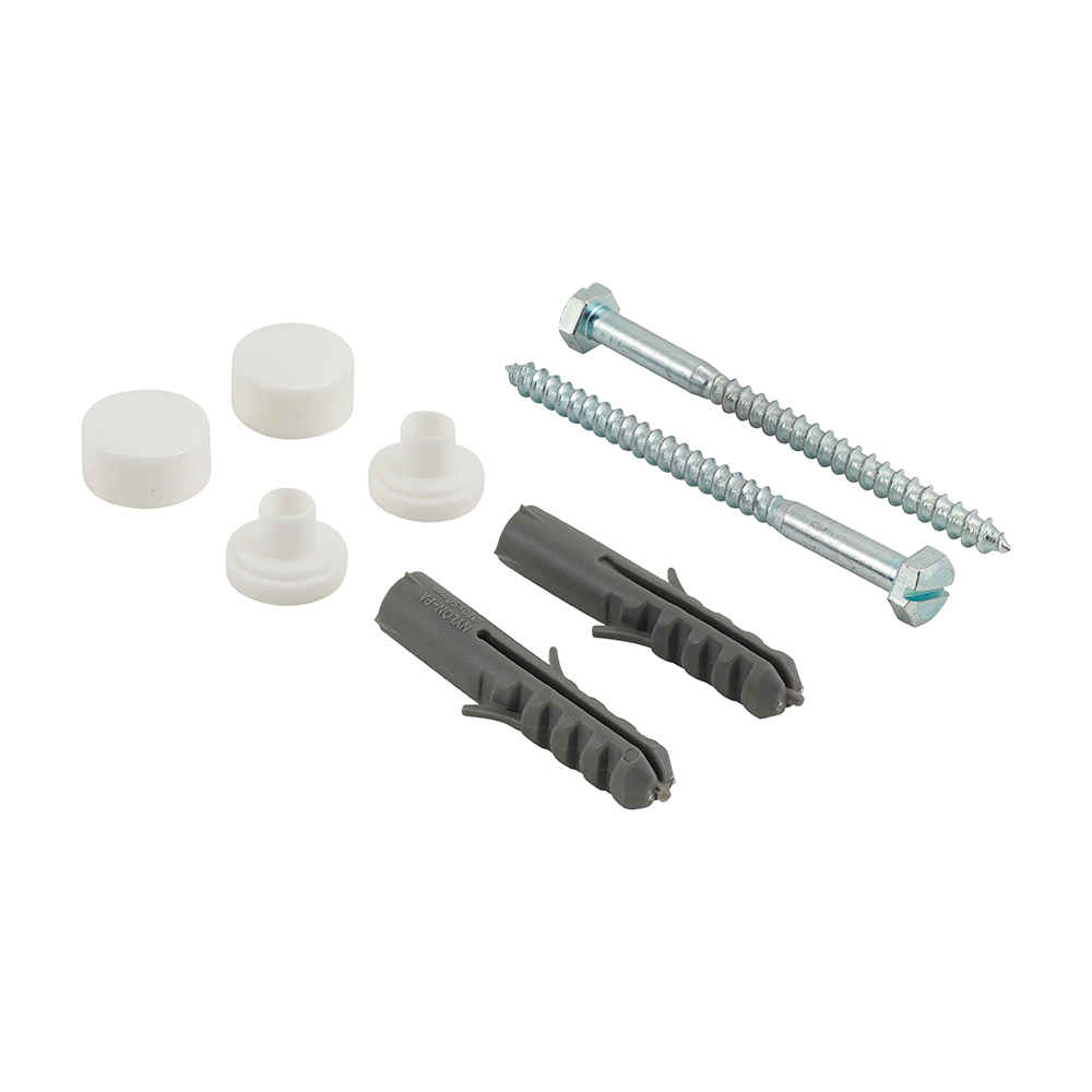 SANITARY PAN/BIDET FIXING KIT WITH WHITE CAPS (PACK OF 2)