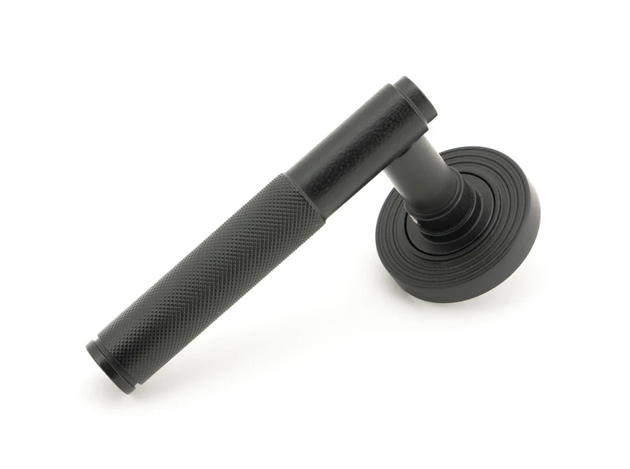 FTA 50011 MATT BLACK BROMPTON LEVER ON ROSE SET (BEEHIVE) - UNSPRUNG