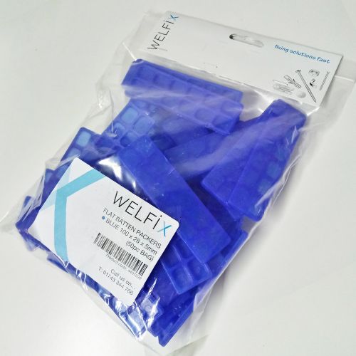 FLAT BATTEN PACKERS 28 X 100 X 5MM (BLUE - PACK OF 50)