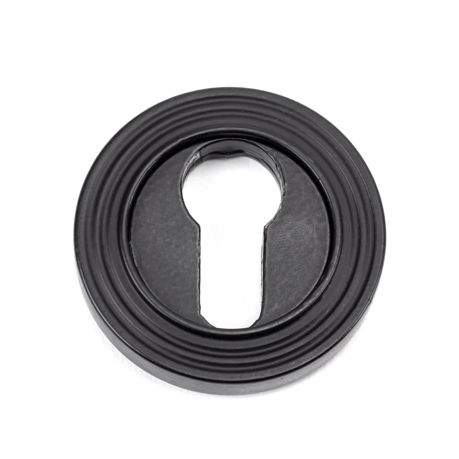 FTA 49542 MATT BLACK ROUND EURO ESCUTCHEON (BEEHIVE)