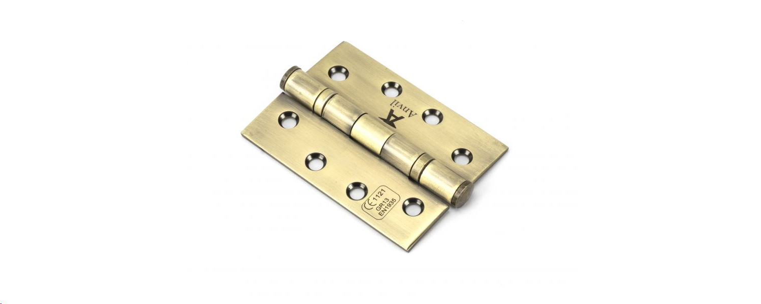 FTA 49570 AGED BRASS 4 BALL BEARING BUTT HINGE (PAIR) SS