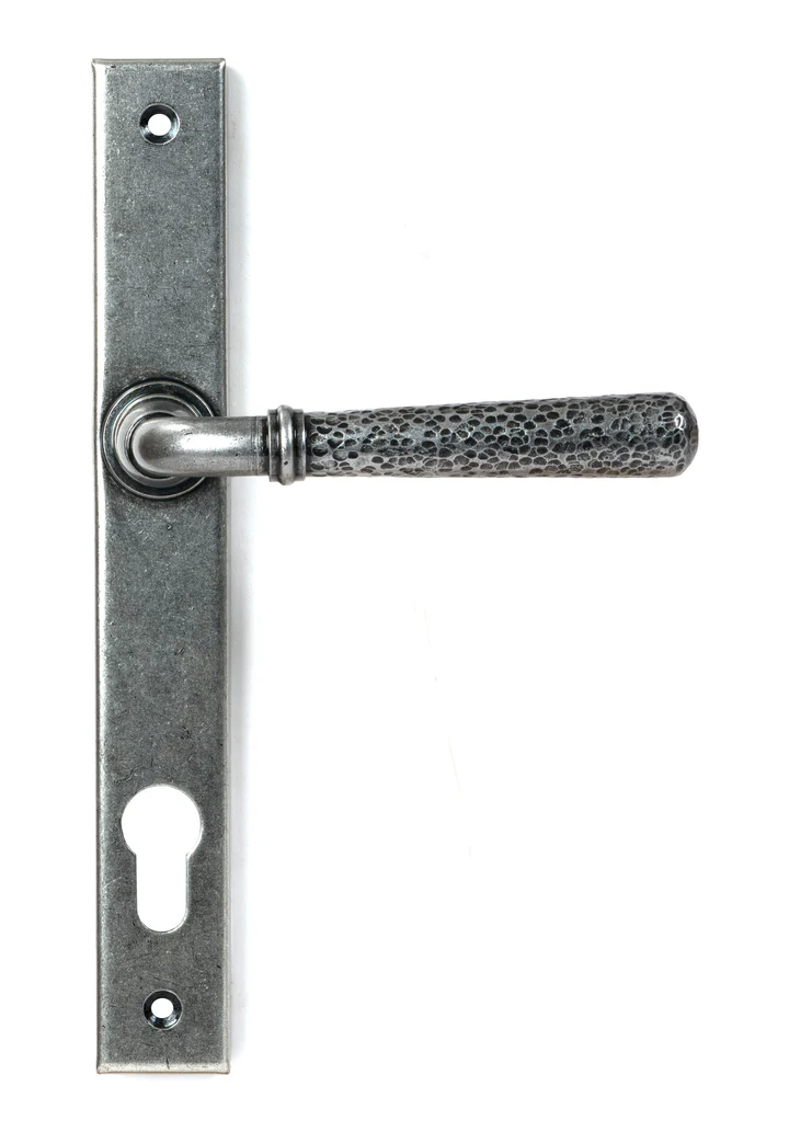 FTA 46389 PEWTER HAMMERED NEWBURY SLIMLINE ESPAG. LOCK SET