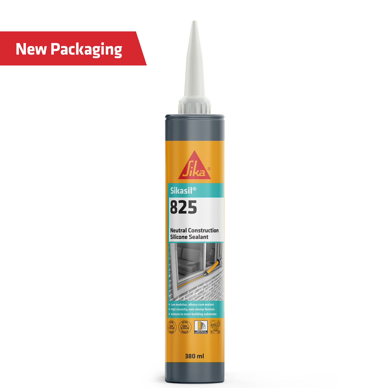 SILICONE SEALANT - SIKASIL825 380ML BRICK RED