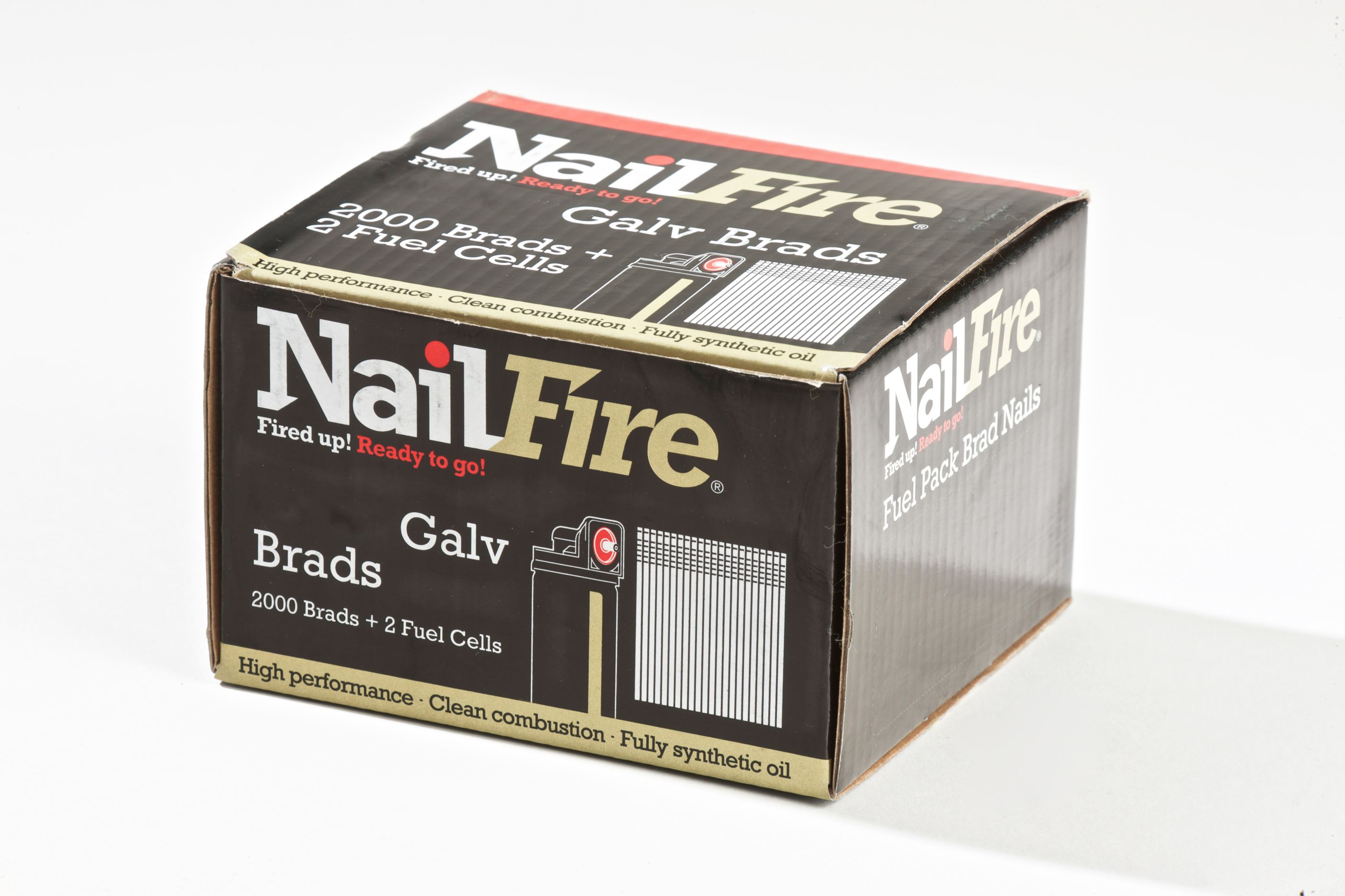 NAILFIRE 2ND FIX STRAIGHT E-GALV BRAD & FUEL PACK 38MM (TUB OF 2000)