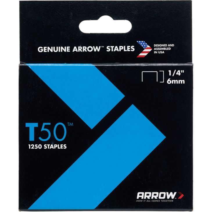 STAPLES - ARROW T50  6MM (PACK OF 1250)