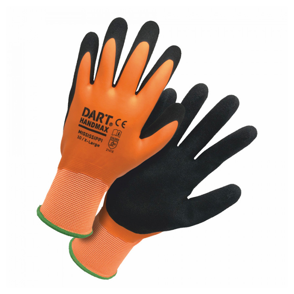 HANDMAX ORANGE WATERPROOF LATEX GLOVE SIZE 10 (XL)