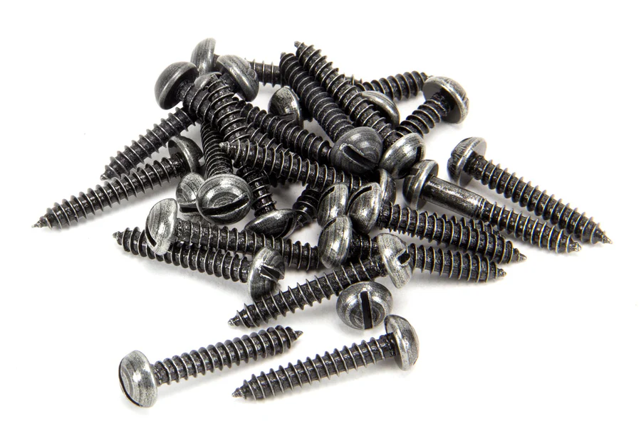 FTA 33433 PEWTER 8 X 1 ROUND HEAD SCREWS (25)