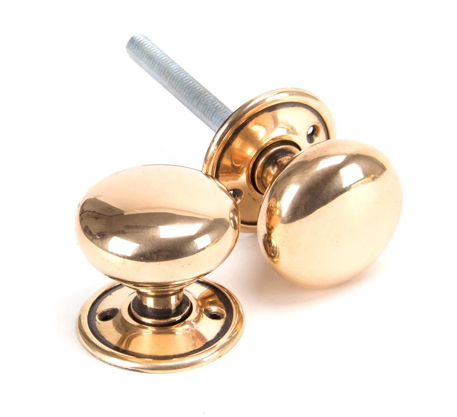 FTA 91925 POLISHED BRONZE MUSHROOM MORTICE/RIM KNOB SET