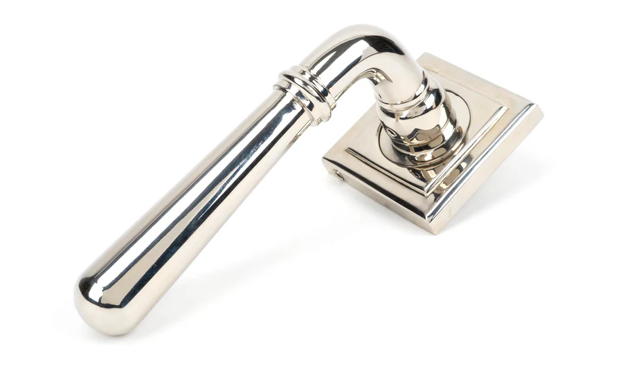 FTA 50028 POLISHED NICKEL NEWBURY LEVER ON ROSE SET (SQUARE) - UNSPRUNG