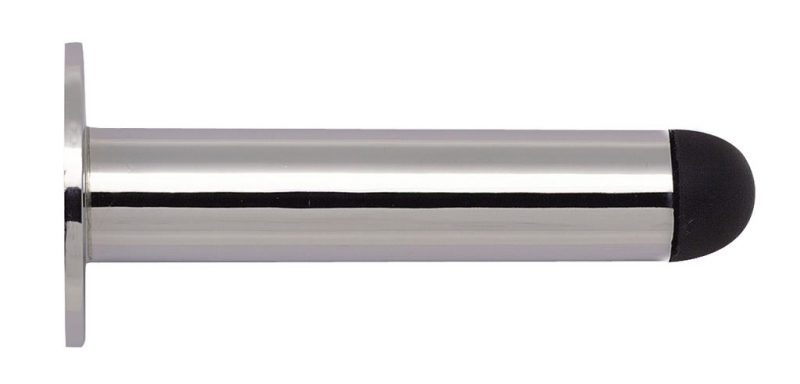 CYLINDER DOOR STOP WITH FACE-FIX ROSE 70MM POLISHED CHROME