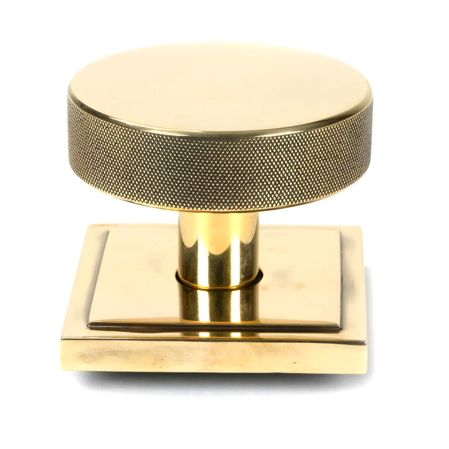 FTA 46777 AGED BRASS BROMPTON MORTICE/RIM KNOB SET (SQUARE)