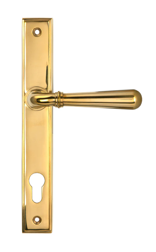 FTA 46529 POLISHED BRASS NEWBURY SLIMLINE LEVER ESPAG. LOCK SET