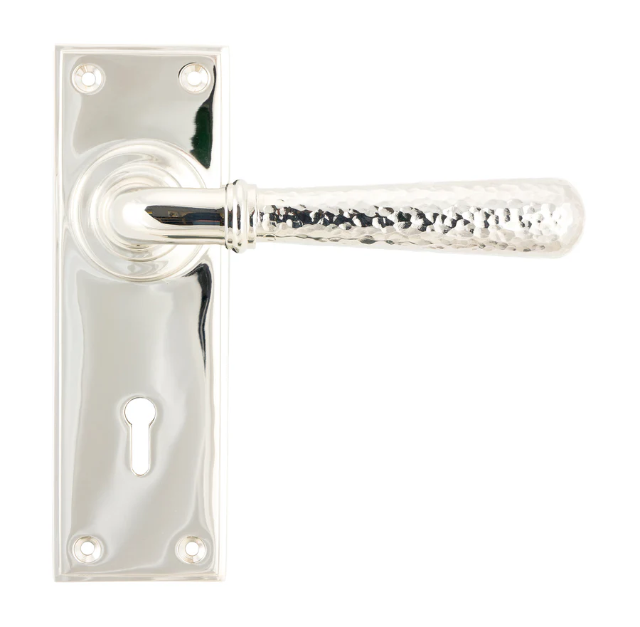 FTA 46217 POLISHED NICKEL HAMMERED NEWBURY LEVER LOCK SET