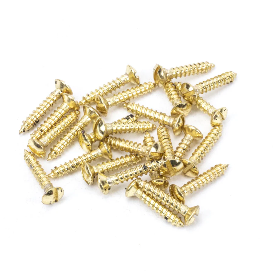 FTA 91264 POLISHED BRASS SS 6X&frac34; COUNTERSUNK RAISED HEAD SCREWS (25)