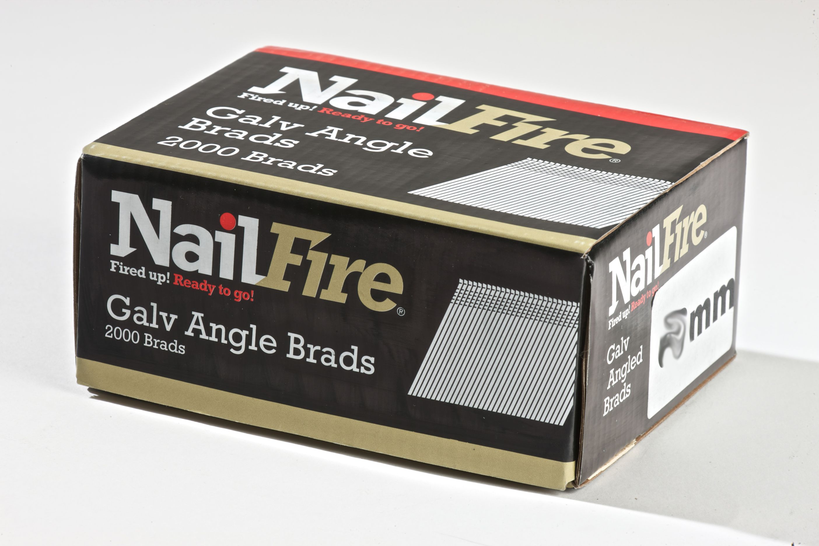 NAILFIRE 2ND FIX ANGLED E-GALV BRAD & FUEL PACK 38MM (TUB OF 2000)