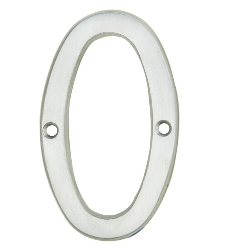 ARCHITECTURAL FACE-FIX NUMERAL 76MM (3") NO.0 SATIN CHROME