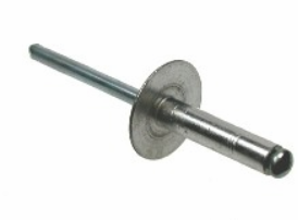 RIVET - ALUMINIUM/STEEL LARGE FLANGE HEAD 4.8 X 12MM (14MM FLANGE OD)