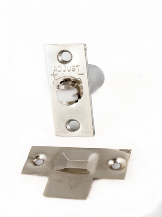 ADJUSTABLE ROLLER LATCH (NYLON WHEEL) NICKEL PLATED