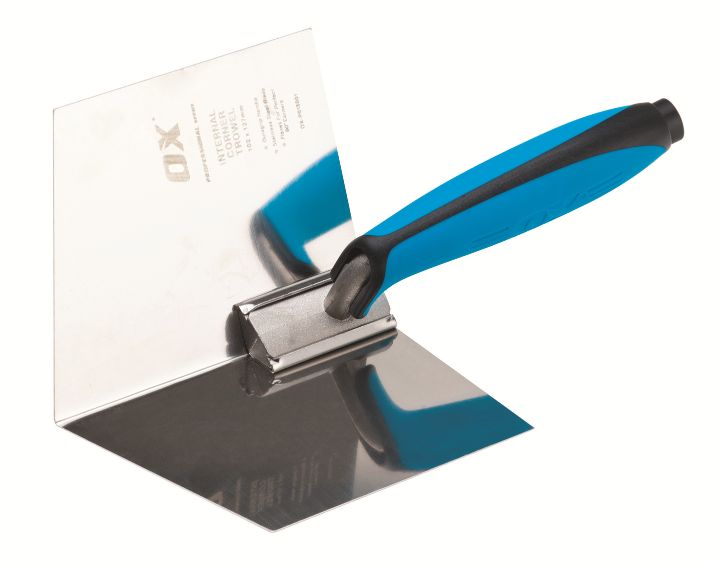 OX PRO STAINLESS STEEL PLASTERER'S INTERNAL CORNER TROWEL 120 X 127MM 