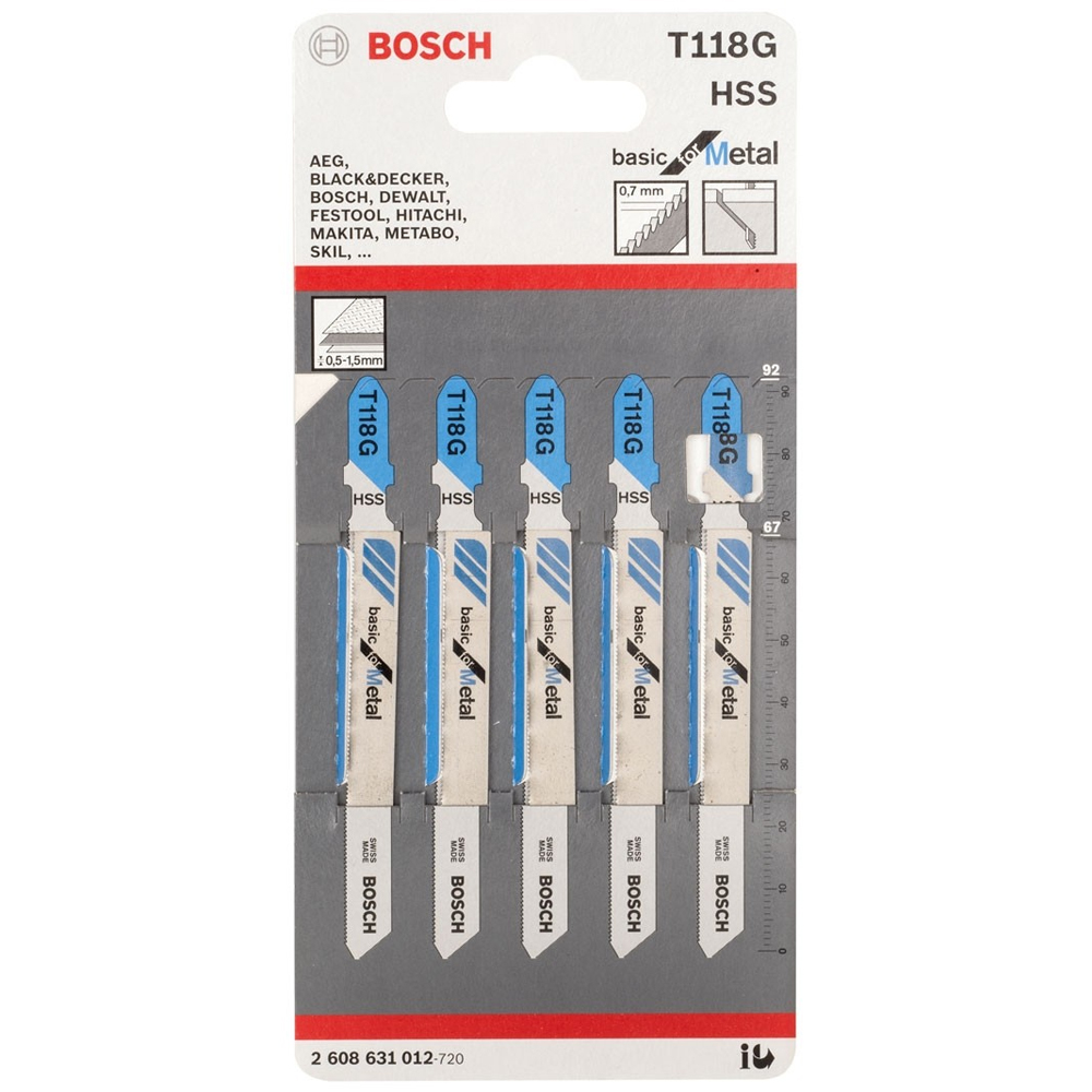 JIGSAW BLADES - BASIC FOR METAL T118G (PACK OF 5)