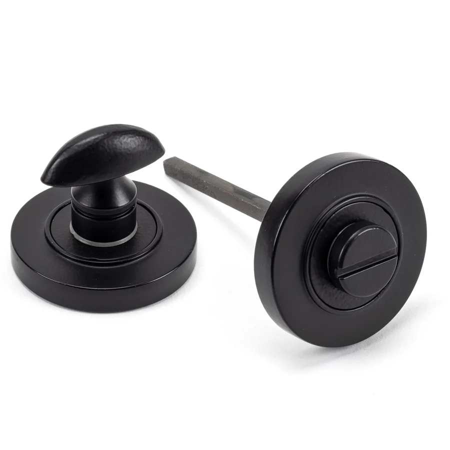 FTA 49544 MATT BLACK ROUND THUMBTURN SET (PLAIN)