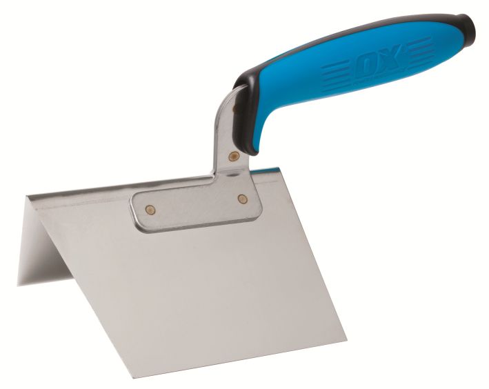 OX PRO STAINLESS STEEL PLASTERER'S EXTERNAL CORNER TROWEL 100 X 125MM 