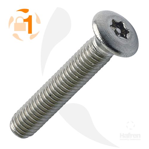 MACHINE SCREW A2 STAINLESS STEEL RAISED COUNTERSUNK 6-LOBE PIN M3.5 X 30MM