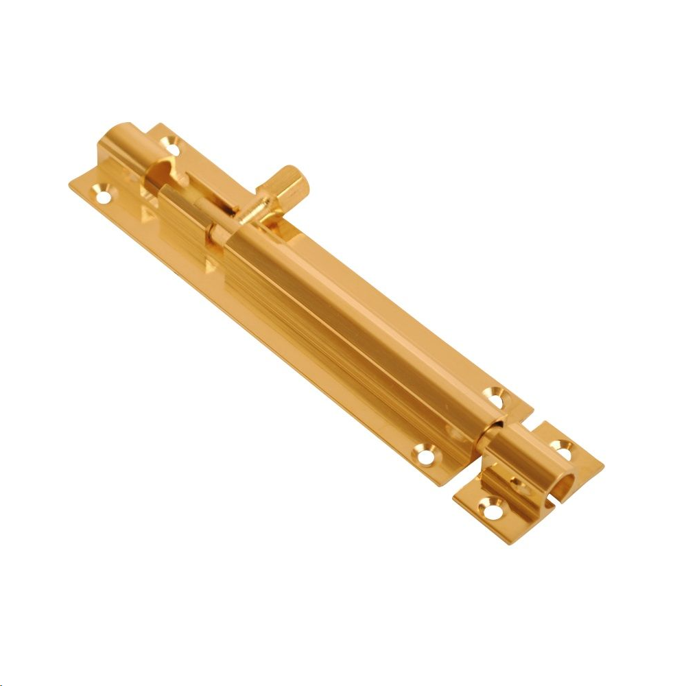 STRAIGHT BARREL BOLT 150MM X 32MM (6" X 1 1/4") POLISHED BRASS