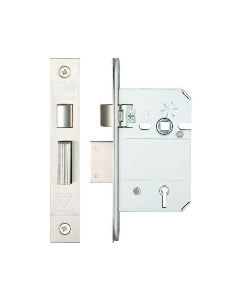 BRITISH STANDARD 5-LEVER SASHLOCK 64MM (2½") SATIN STAINLESS STEEL