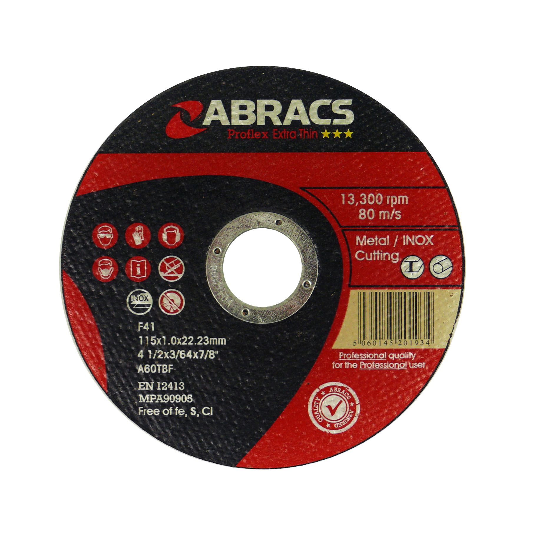 THIN METAL CUTTING DISC - FLAT 115 X 1.0 X 22.23MM