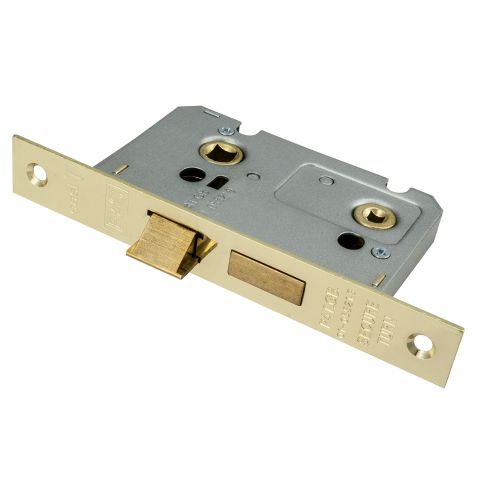 CONTRACT BATHROOM MORTICE SASHLOCK 64MM (2½") ELECTRO BRASSED