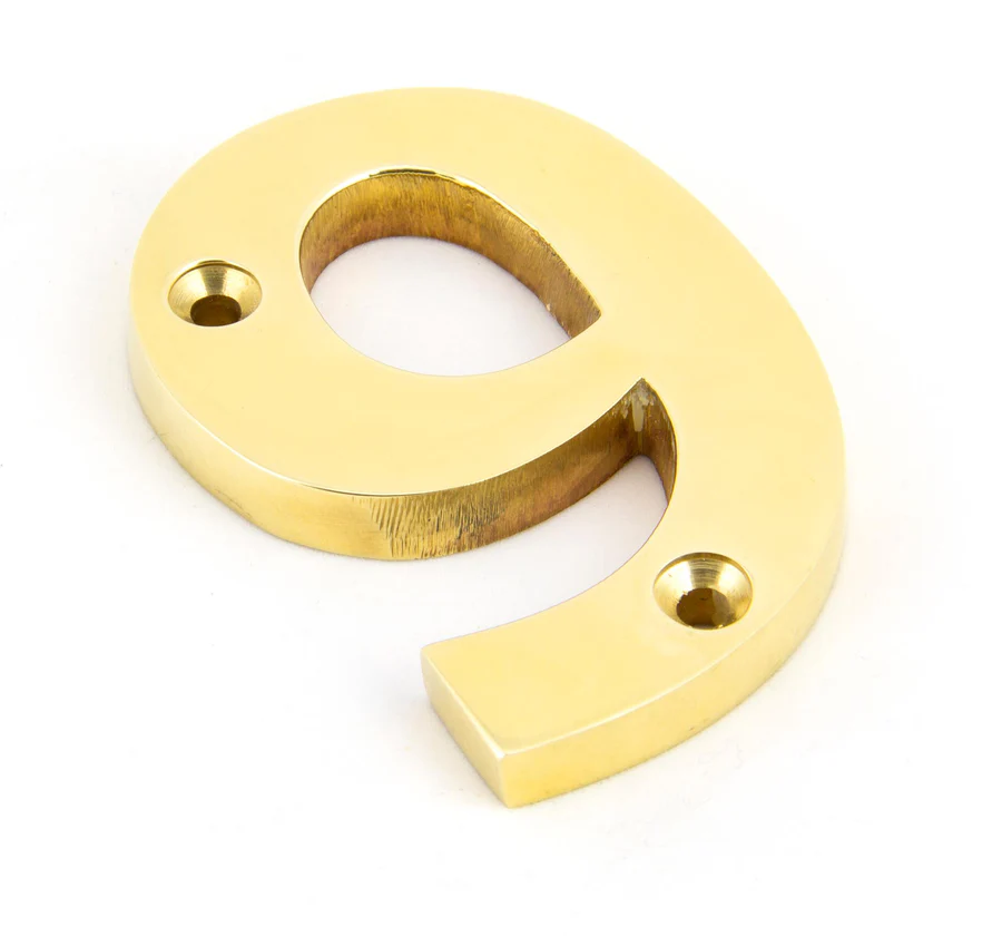 FTA 83719 POLISHED BRASS NUMERAL 9